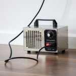 How Long to Wait After Using an Ozone Generator image representing ozone treatment in a home, with a timer symbol and ventilation imagery to emphasize safe re-entry wait times after using an ozone generator.
