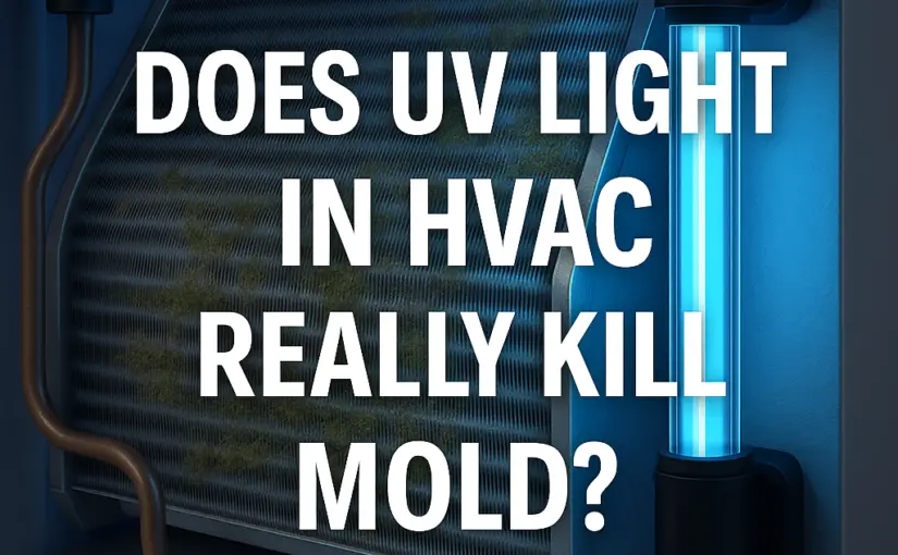 Headline image asking if UV light in HVAC really kills mold on coils