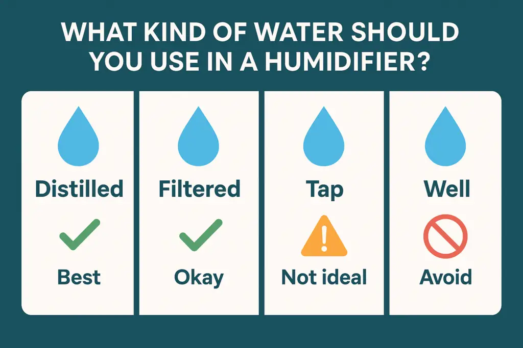 Best water for humidifiers – comparison of distilled, filtered, tap, and well water with recommendations