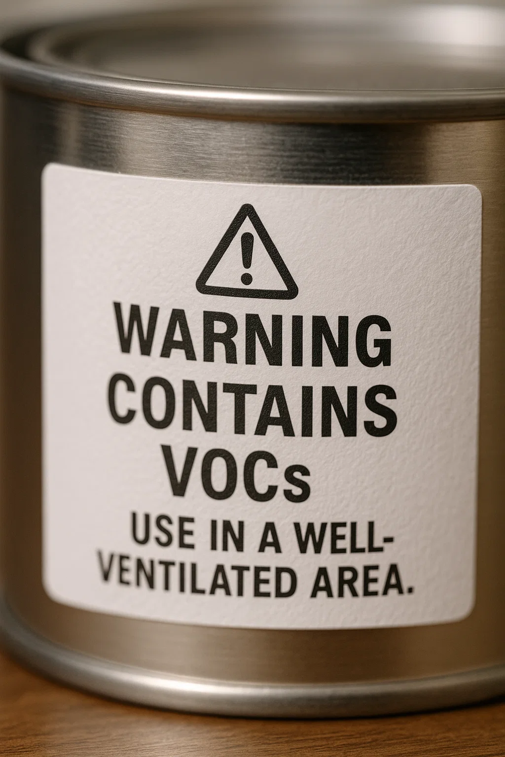 image of a warning label for VOCs