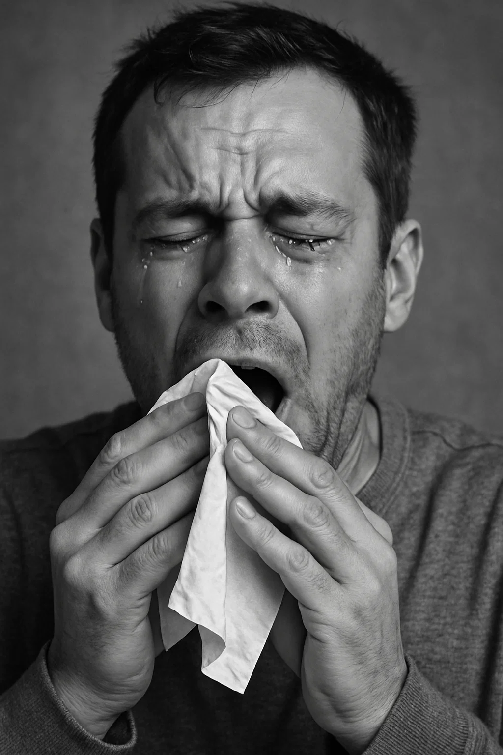 sneezing from dust and allergies