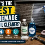 What's the Best Homemade AC Coil Cleaner? (Choose the Right Recipe for Your AC) Homemade AC coil cleaner being applied to dirty evaporator coils