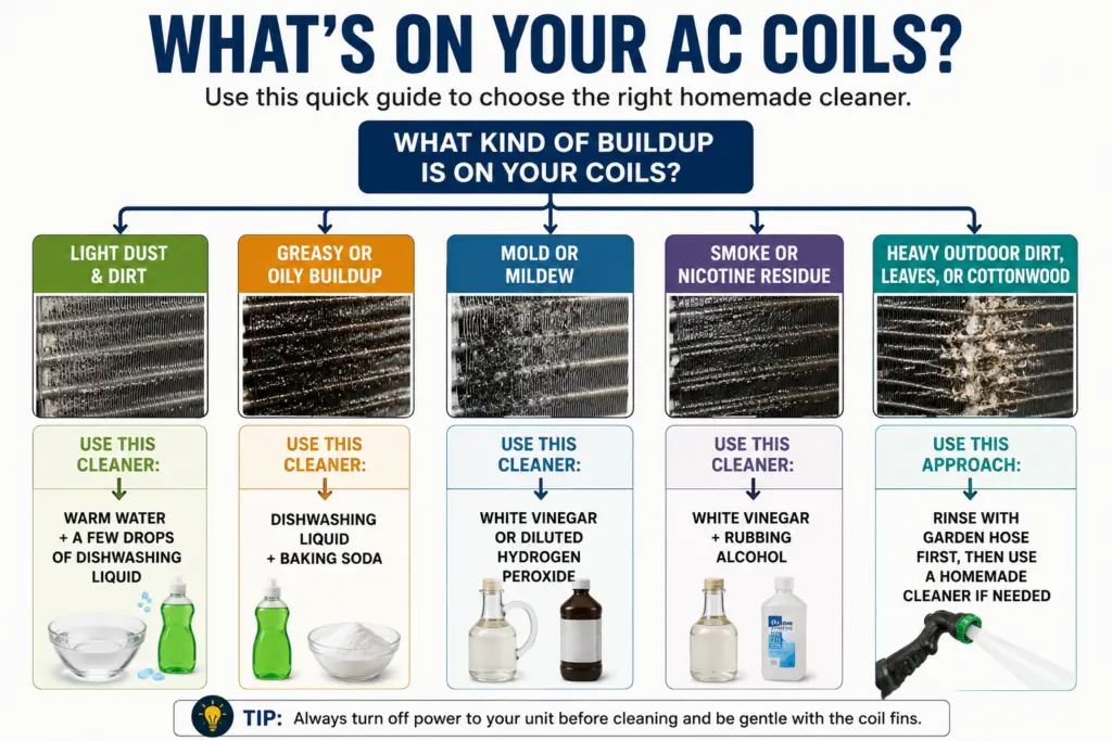 Decision guide for choosing the right homemade AC coil cleaner based on coil buildup