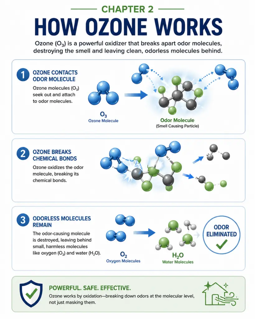 infographic describing how ozone works
